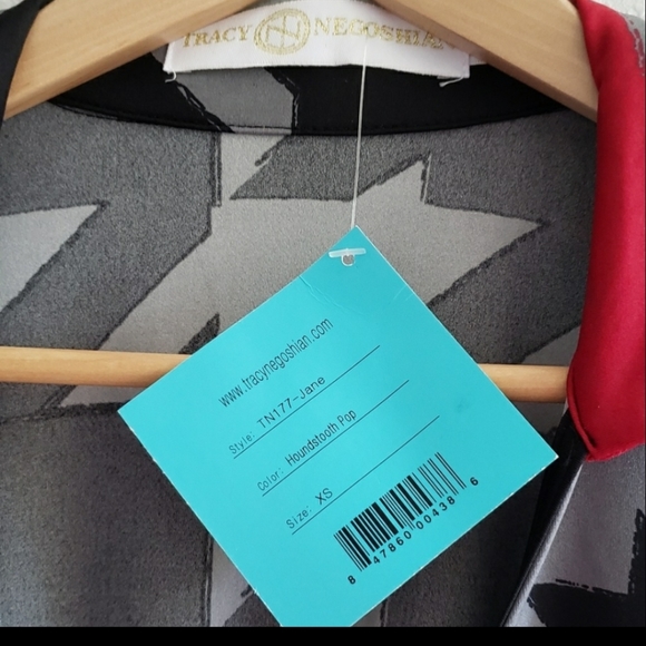 Tracy Negoshian Black & Gray Jane Houndstooth Pop Wrap Dress Size XS - Picture 6 of 11